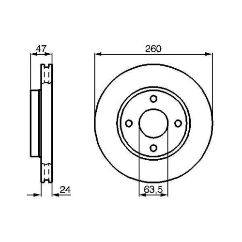Ford Mondeo 1 első féktárcsa (260mm, hűtött) - Hart