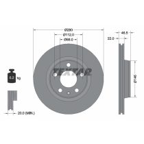   Vw Passat B5/B5.5 első féktárcsa (280mm, hűtött) - Textar (92083505)