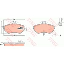   Audi A4-B6 első fékbetét (280mm-es féktárcsához) - TRW (GDB1366) (+)