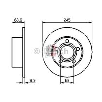   Hátsó féktárcsa (Audi A6-C5, Skoda Superb 1, Vw Passat B5/B5.5) /245mm, hűtetlen/ - Bosch (0986478132)