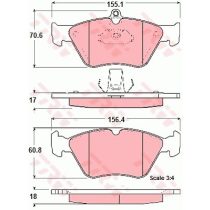 Opel Omega B első fékbetét készlet - TRW (GDB1166)