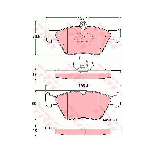 Opel Omega B első fékbetét készlet - TRW (GDB1166)