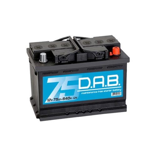 Akkumulátor 75Ah, 640A, jobb + - DAB